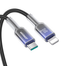 Kabel Crystal-Clear Series 30W USB-C - iPhone Lightning 1.2m - svart