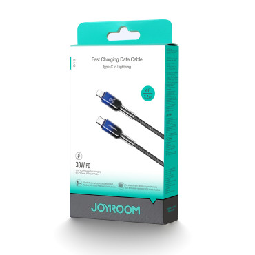 Cable Crystal-Clear Series 30W USB-C - iPhone zibens 1.2m - melns