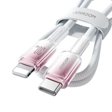 Cable Crystal-Clear Series 30W USB-C - iPhone zibens 1.2m - balts