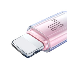 Cable Crystal-Clear Series 30W USB-C - iPhone zibens 1.2m - balts