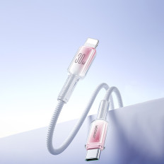 Kabelkrystalklar serie 30W USB-C - iPhone Lightning 1.2m - hvid