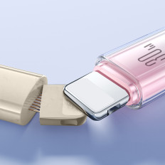 Cable Crystal-Clear Series 30W USB-C - iPhone zibens 1.2m - balts