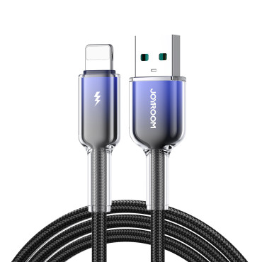 Kabel Crystal-Clear Serie 3a USB-A - iPhone Lightning 1.2m - svart