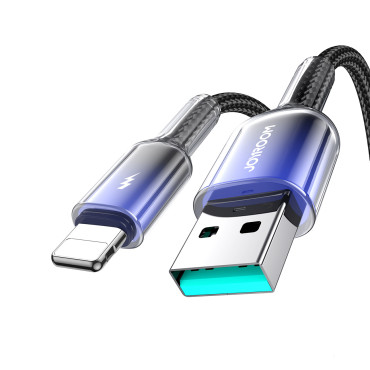 Kabel Crystal-Clear Serie 3a USB-A - iPhone Lightning 1.2m - svart