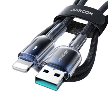 Kabel Crystal-Clear Serie 3a USB-A - iPhone Lightning 1.2m - svart