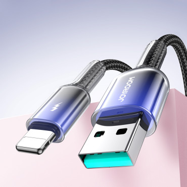 Kabel Crystal-Clear Serie 3a USB-A - iPhone Lightning 1.2m - svart