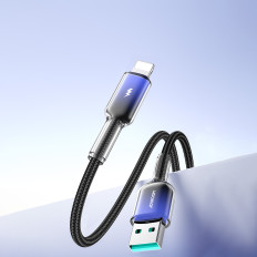 Kabel Crystal-Clear Serie 3a USB-A - iPhone Lightning 1.2m - svart