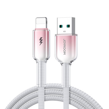 Kábel Crystal-Clear Series 3A USB-A - iPhone blesk 1.2m - biela