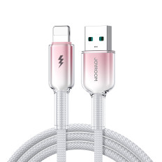 Kabeļu kristāls-clear sērija 3A USB-A - IPHONE LIGHTING 1.2m - balts