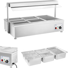 Droge Bemar-kachel zonder watervrij water 6 x GN 150mm 55L Royal Catering