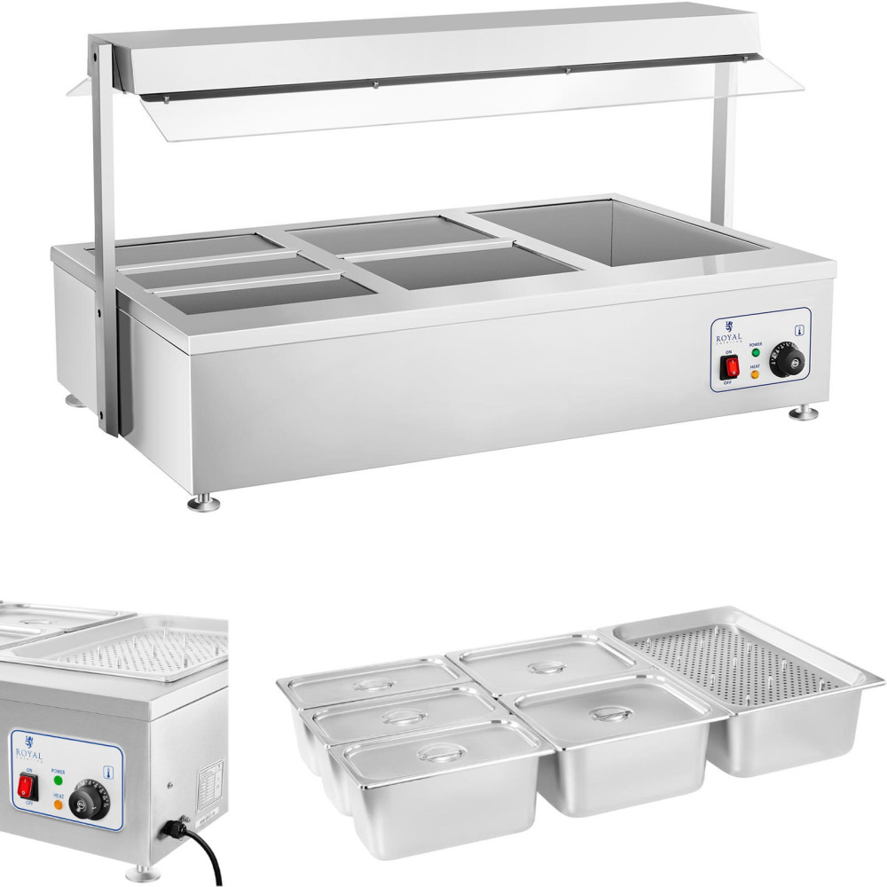 Kuiv BEMAR-kütteseade ilma veevaba veeta 6 x GN 150mm 55L Royal Catering
