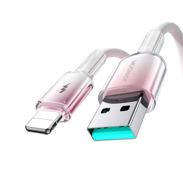 Kabeļu kristāls-clear sērija 3A USB-A - IPHONE LIGHTING 1.2m - balts