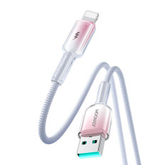 Kabeļu kristāls-clear sērija 3A USB-A - IPHONE LIGHTING 1.2m - balts