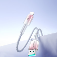 Kábel Crystal-Clear Series 3A USB-A - iPhone blesk 1.2m - biela