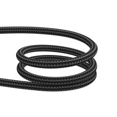 Kabeļu kristāla-Clear sērija 3A USB-CABLE - USB-C 1.2m - melns