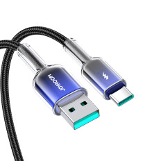 Kábel kristálytiszta sorozat 3A USB-A kábel - USB-C 1.2m - fekete