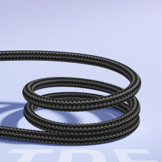 Kabeļu kristāla-Clear sērija 3A USB-CABLE - USB-C 1.2m - melns