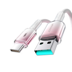 Kabel Crystal-Clear Series 3A USB-A-kabel - USB-C 1.2m - wit