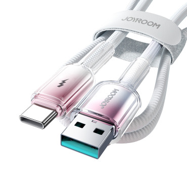 Kabel Crystal-Clear Series 3A USB-A-kabel - USB-C 1.2m - wit