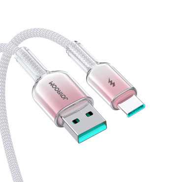 Kabel Crystal-Clear Series 3A USB-A-kabel - USB-C 1.2m - wit