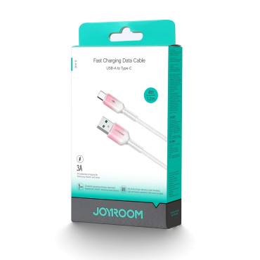 Kabel Crystal-Clear Series 3A USB-A-kabel - USB-C 1.2m - wit