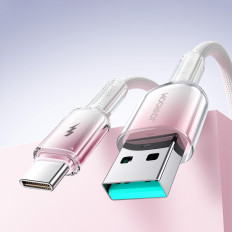 Kabel Crystal-Clear Series 3A USB-A-kabel - USB-C 1.2m - wit