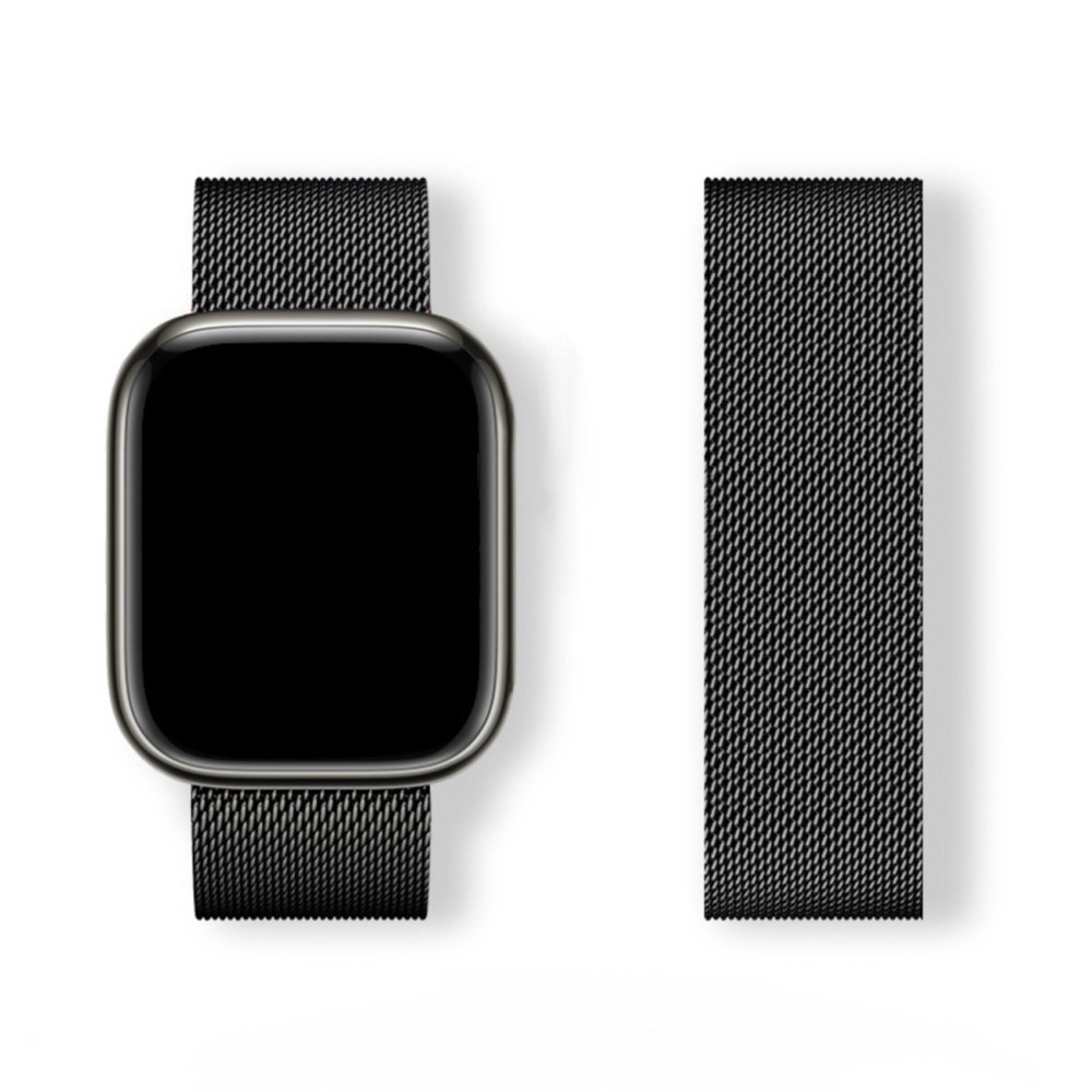Zapestni pas Milanese zanke Apple Oglejte si 38/40/41 - črna