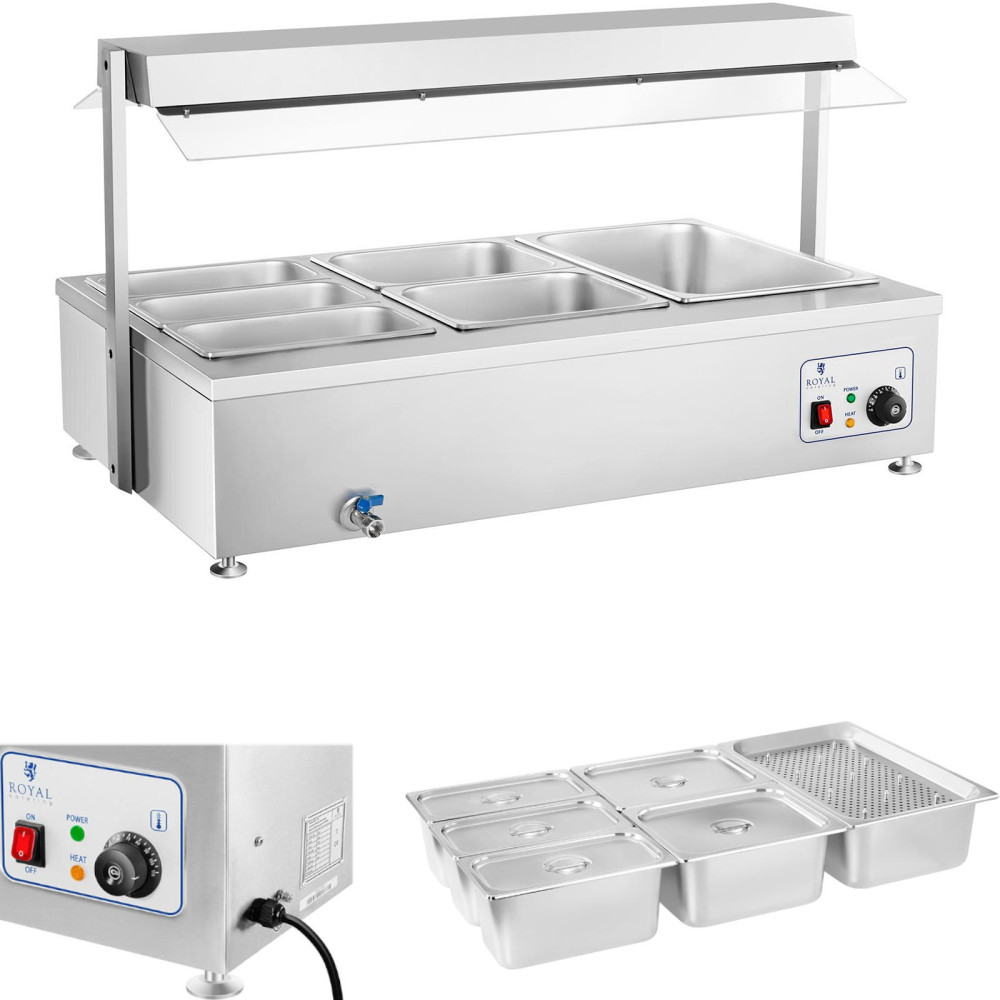 Aquecedor destacado de água bemar com um toque 6 x 150mm 55L Royal Catering