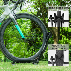 Soporte de bicicleta en la rueda delantera Estable plegable - Negro