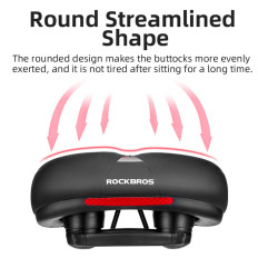 Comfortable comfortable bicycle saddle with reflections - black and red