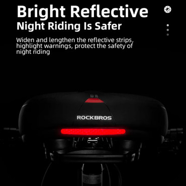 Cómoda silla de bicicleta cómoda con reflejos - negro y rojo