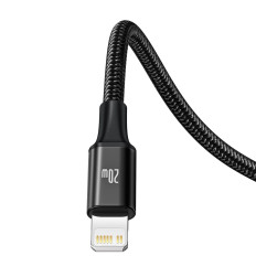 3In1 Cable USB-C Cable - USB-C / iPhone Lightning / Microusb 20W PD 1.5m - melns