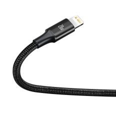 3In1 Cable USB-C Cable - USB-C / iPhone Lightning / Microusb 20W PD 1.5m - melns