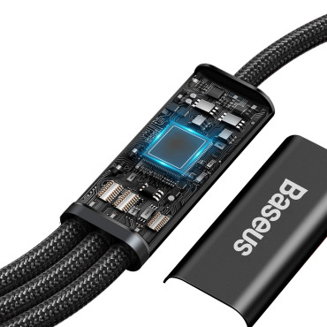 3in1 kabel USB-C kabel - USB-C / iPhone strela / microusb 20W PD 1.5m - Črna