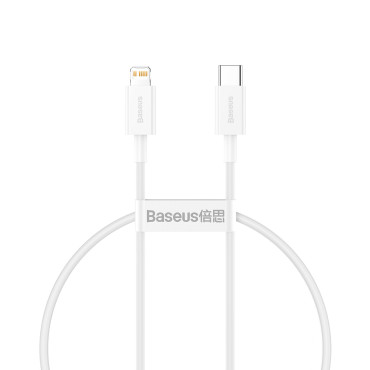Kabel Superior Series USB-C / Lightning PD 20W 2M - Vit