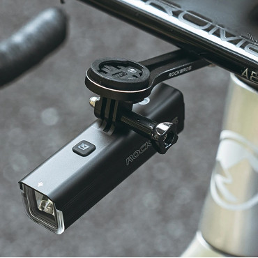 Sprednja svetilka za kolesa 5000mAh 1500LM IPX6 Montaža Garmin in GoPro - črna