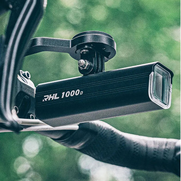 Vordere Fahrradlampe 5000mAh 1500lm IPX6-Montage Garmin und GoPro - Schwarz