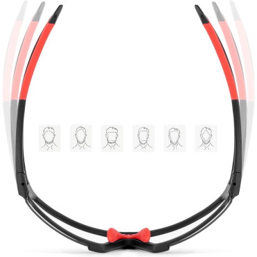 Óculos de bicicleta fototrômicos UV400 com caso SP216BK - preto e vermelho