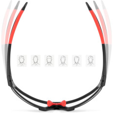 Gafas de bicicletas fotocrómicas UV400 con caja SP216BK - Negro y rojo