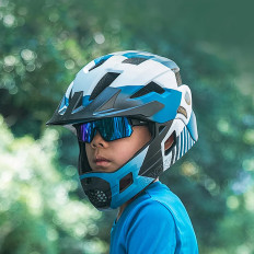 Polarisierte Fahrradbrille für Kinder 8-14 Jahre UV400 - Schwarz und Blau
