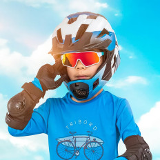 Gafas de bicicletas polarizadas para niños 8-14 años UV400 - Verde y blanco