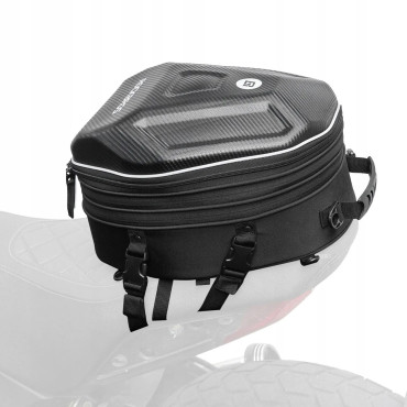 Sac à dos de sac de moto pour casque monté sur le cuisson ou siège 35L - Noir