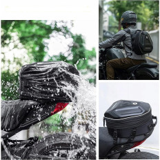 Bag za motorna kolesa za čelado, nameščena na pecivo ali sedež 35L - črna