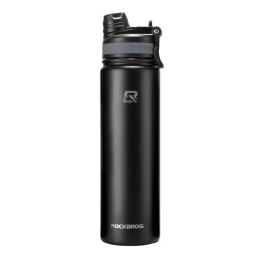 Garrafa de bicicleta de bicicleta térmica para bebidas 620ml aço - preto
