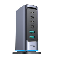 Stazione di ricarica Caricatore multi-station Gan 65W UE 4x USB-C e 2X USB-A - Grigio scuro