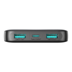 POWERBANK JR-PBF12 10000MAH 2.4A 2X USB-A 1X USB-C - BLACK