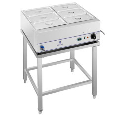 Bain-marie chauffe-eau sur socle en acier 6 x GN 1/3 2000W 230V