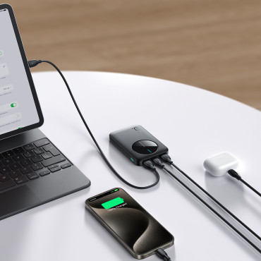 PowerBank JR-PBF13 5000MAH 2.4A 2x USB-A 1X USB-C - melns