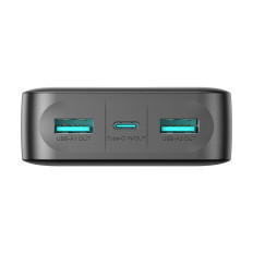 PowerBank JR-PBF14 20000MAH 2.4A 2x USB-A 1X USB-C - melns