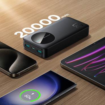 PowerBank JR-PBF14 20000mAh 2.4A 2x USB-A 1x USB-C - Schwarz